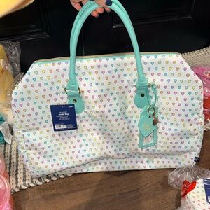 Roller Rabbit Multicolor Heart Tote with Teal Accents